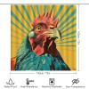 4Pcs Rustic Chicken Shower Curtain Sets with Non-Slip Rugs, Toilet Lid Cover and Bath Mat, Watercolor Goodlooking Animal Abstract Bathroom Decor Set Waterproof Shower Curtains with 12 Hooks view 2