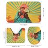 4Pcs Rustic Chicken Shower Curtain Sets with Non-Slip Rugs, Toilet Lid Cover and Bath Mat, Watercolor Goodlooking Animal Abstract Bathroom Decor Set Waterproof Shower Curtains with 12 Hooks view 3