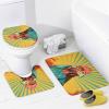4Pcs Rustic Chicken Shower Curtain Sets with Non-Slip Rugs, Toilet Lid Cover and Bath Mat, Watercolor Goodlooking Animal Abstract Bathroom Decor Set Waterproof Shower Curtains with 12 Hooks view 4