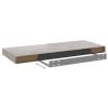 Gecheer Floating Wall Shelf, Modern Honeycomb MDF with Metal Frame, 23.6 x 9.3 x 1.5 Inches, Concrete Grey for Living Room, Bedroom, Office Decor view 2