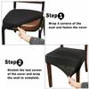 ECYC Ltd Set of 4 Stretch Fitted Chair Seat Cushion Covers, Upholstered Dining Chair Seat Protectors Covers Removable Washable Stretchable Elastic Kitchen Chair Seat Slipcovers, Black view 4