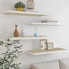 VRAXO Floating Wall Shelves 4 pcs Oak and White 31.5"x9.3"x1.5" MDF,Wall Shelves & Ledges-17.6lbs view 1