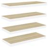 VRAXO Floating Wall Shelves 4 pcs Oak and White 31.5"x9.3"x1.5" MDF,Wall Shelves & Ledges-17.6lbs view 3