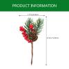 Ciieeo 10pcs Artificial Berry Picks Artificial Red Berry Stems Christmas for Xmas Winter Holiday Home DIY Ornaments view 2
