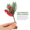 Ciieeo 10pcs Artificial Berry Picks Artificial Red Berry Stems Christmas for Xmas Winter Holiday Home DIY Ornaments view 4