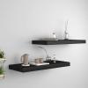 Gecheer Wall Shelf Set of 2, Floating Wall Shelf with Invisible Mount, Black Honeycomb MDF and Metal Frame, 23.6 x 9.3 x 1.5 in, for Home Decor, Living Room, Bedroom, Office view 1