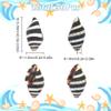 SUNNYCLUE 1 Box 50Pcs Spiral Shells Small Spiral Seashells Vase Fillers Zebra Pattern Hawaii Style Sea Ocean Beach Black White Conch Un-Drilled No Hole Shells for Candle Filler Craft Home Decoration view 2