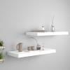 Gecheer Floating Wall Shelf Set of 2, White Honeycomb MDF with Metal Brackets, 23.6 x 9.3 x 1.5 Inches, for Home Office Bedroom Living Room Decor view 1
