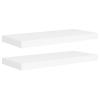 Gecheer Floating Wall Shelf Set of 2, White Honeycomb MDF with Metal Brackets, 23.6 x 9.3 x 1.5 Inches, for Home Office Bedroom Living Room Decor view 2