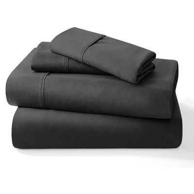 Neerahi Pure 100% Certified Organic Cotton Bed Sheet Set 800 Thread Count, 4 Piece Bedding Set, 18" Extra DEEP Pocket, Crisp and Cooling Sateen Weave, Eco-Friendly -(Dark Grey, Full-XL)