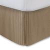 Full XL Bed Skirt Taupe Stripe Bed Skirt 14 Inch Drop Tailored/Pleated Striped Bedskirt, Dust Ruffle with Split Corners and Platform view 1