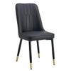 WEKEOT Modern Dining Chair Set of 4, Black Kitchen Chairs Set PU Leather Chair with Metal Legs Upholstered Armless Chair for Dinner Room, Office, Living Room(4, Black Chair) view 3