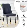 WEKEOT Modern Dining Chair Set of 4, Black Kitchen Chairs Set PU Leather Chair with Metal Legs Upholstered Armless Chair for Dinner Room, Office, Living Room(4, Black Chair) view 4