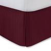 Full XL Bed Skirt Burgundy Stipre Bed Skirt 14 Inch Drop Tailored/Pleated Striped Bedskirt, Dust Ruffle with Split Corners and Platform view 1