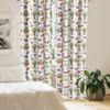 Ambesonne Forest Window Curtains Pack of 2, Doodle Woodland Creatures as Honey Bear Rabbit Fox and Raccoon in Nature Habitat, Lightweight Set with Rod Pocket, 4 Panels of - 28" x 84", Green Brown view 4