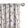 Ambesonne Autumn Window Curtains Pack of 2, Watercolor Birds on a Tree with Yellow Leaves During Fall Season, Lightweight Set with Rod Pocket, 4 Panels of - 28" x 95", Peach White view 1