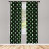 Ambesonne Alien Window Curtains Pack of 2, Supernatural Martiansal Beings from Other Planets Head of an Alien, Lightweight Set with Rod Pocket, 4 Panels of - 28" x 95", Fern Green view 2
