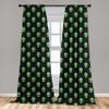 Ambesonne Alien Window Curtains Pack of 2, Supernatural Martiansal Beings from Other Planets Head of an Alien, Lightweight Set with Rod Pocket, 4 Panels of - 28" x 95", Fern Green view 3