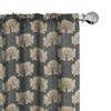 Ambesonne Floral Window Curtains Pack of 2, Art Nouveau Style Romantic Poppy Flowers and Ornate Nature Design, Lightweight Set with Rod Pocket, 4 Panels of - 28" x 95", Vermilion Grey view 1