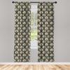 Ambesonne Floral Window Curtains Pack of 2, Art Nouveau Style Romantic Poppy Flowers and Ornate Nature Design, Lightweight Set with Rod Pocket, 4 Panels of - 28" x 95", Vermilion Grey view 2
