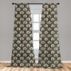 Ambesonne Floral Window Curtains Pack of 2, Art Nouveau Style Romantic Poppy Flowers and Ornate Nature Design, Lightweight Set with Rod Pocket, 4 Panels of - 28" x 95", Vermilion Grey view 3
