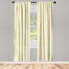Ambesonne Yellow and White Window Curtains Pack of 2, Hexagonal Pattern Honeycomb Beehive Simplistic Geometrical Monochrome, Lightweight Set with Rod Pocket, 4 Panels of - 28" x 84", Yellow White view 2