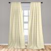 Ambesonne Yellow and White Window Curtains Pack of 2, Hexagonal Pattern Honeycomb Beehive Simplistic Geometrical Monochrome, Lightweight Set with Rod Pocket, 4 Panels of - 28" x 84", Yellow White view 3