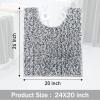 Yimobra Luxury Chenille U-Shaped Toilet Rug, Super Soft Shaggy Contour Bath Mat for Bathroom Floor, Fluffy, Water Absorbent, Non Slip, Machine Washable, Dry Quickly, 24''x 20'', Light Grey & Dark Grey view 2