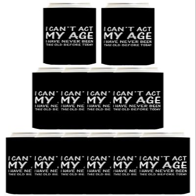 21st Birthday Party Adult Favors Can't Act Age Never Been This Old 12-Pack Ultra Slim Can Thermocoolers