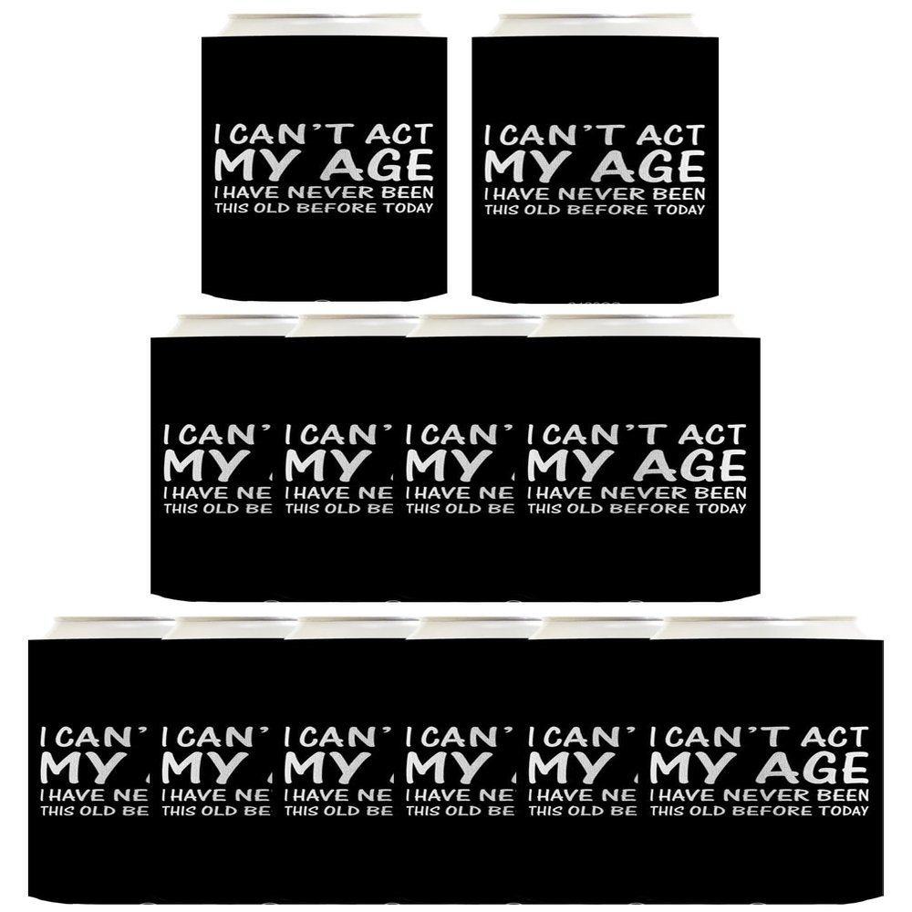 21st Birthday Party Adult Favors Can't Act Age Never Been This Old 12-Pack Ultra Slim Can Thermocoolers