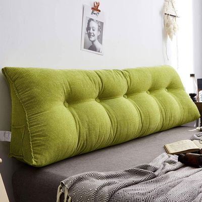 Reading Adult King Size Headboard Bed Pillows for Sitting Up in Bed Pillow Triangular Wedge Pillow for Sofa(Size:200x25x50cm(79x10x20inch),Color:Green)
