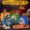 AhfuLife 14 Patterns Halloween Trick or Treat Bags, Halloween Candy Tote Bags with Handles for Kids, Reusable Gift Bags Party Supplies (16 pcs 7.87.83.1'', 12 Pcs 7.87.85.9'') view 4