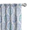 Ambesonne Watercolor Window Curtains Pack of 2, Old Fashioned Floral Motifs Traditional Moroccan Elements Classical, Lightweight Set with Rod Pocket, 4 Panels of - 28" x 84", Blue Green view 1