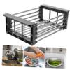 Amosfun 1pc Multi-Functional Sink Shelf Retractable Drain Rack for Kitchen Storage Space-Saving Dish Drying Organizer for Narrow Spaces view 3