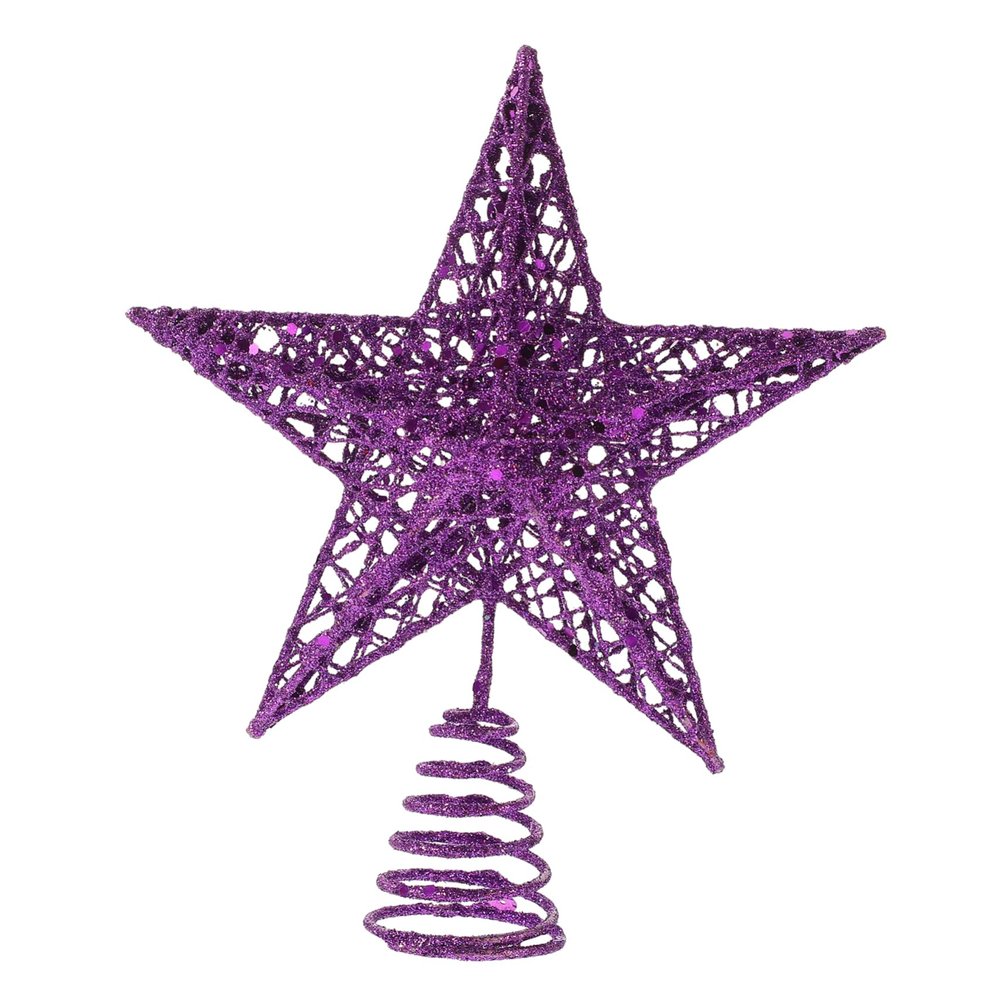 GOOHOCHY Metal Glittered Star Christmas Tree Topper Ornament Hollow Iron Art Treetop Decoration for Festive Cheer Xmas Tree Star for Holiday Decor