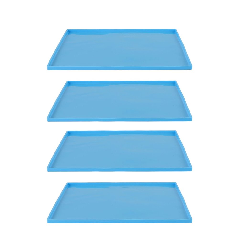 4Pcs Silicone Dehydrator Mats High Temperature Prevent Sticking Fruit Dehydrator Trays with Edges (Blue)