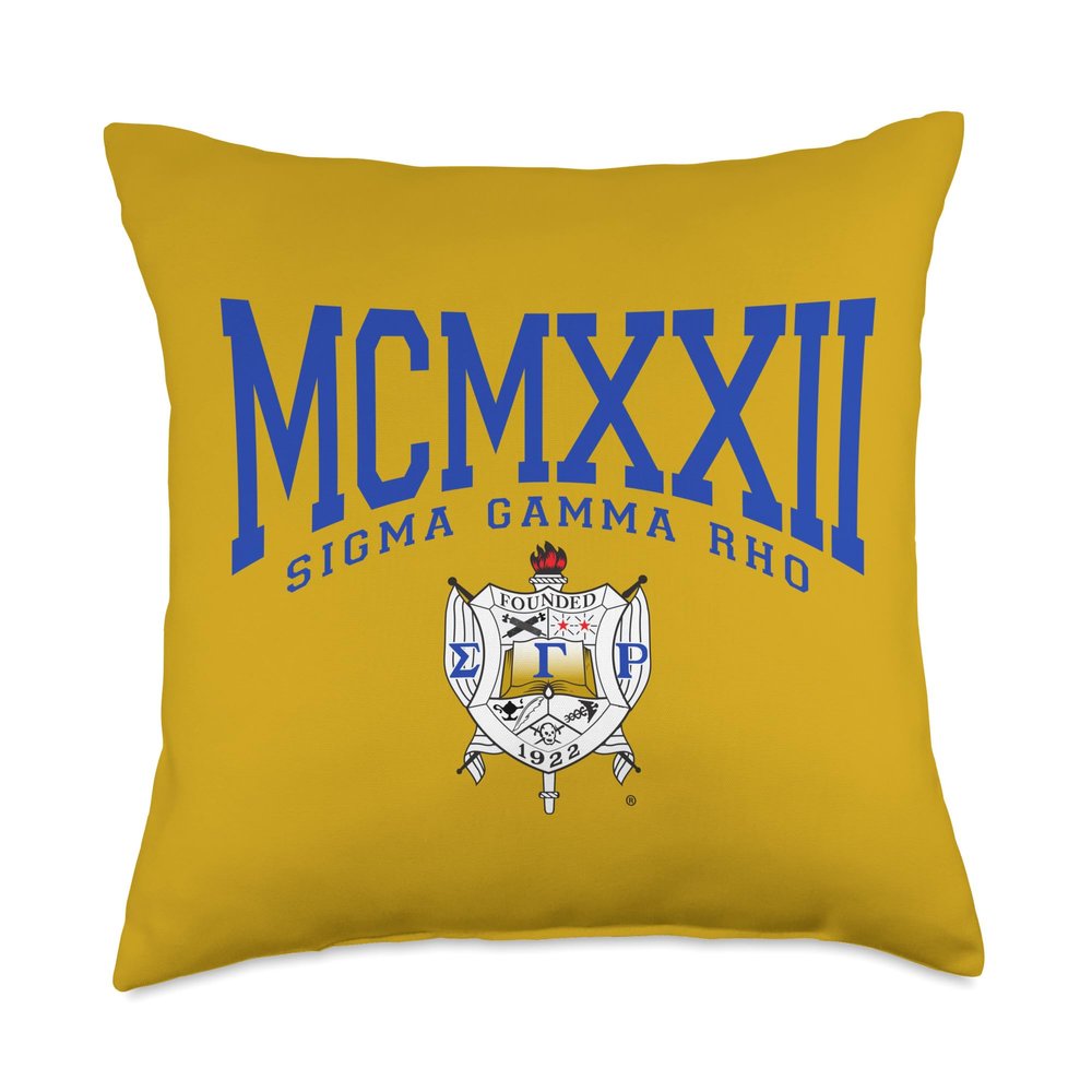 AMAZIGREEK Sigma Gamma Rho Sorority Throw Pillow, 18x18, Multicolor