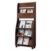 GRFIT Magazine Rack Wooden Magazine Storage Rack Information Rack Floor Display Rack House Plan Publicity Display Rack Vertical Newspaper Shelves Newspaper Display Rack view 1