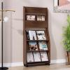GRFIT Magazine Rack Wooden Magazine Storage Rack Information Rack Floor Display Rack House Plan Publicity Display Rack Vertical Newspaper Shelves Newspaper Display Rack view 3