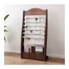 GRFIT Magazine Rack Floor Standing Newspaper Rack Maple Colour/Walnut Colour Newspaper Rack Book and Newspaper Rack Wooden Magazine Organiser Brochure Stand Newspaper Display Rack (Color : B) view 1
