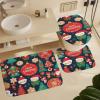 ZGDPBYF Christmas Bathroom Rugs Sets 3 PieceBathroom Carousel,Ornamental Joy and Snowfall Non Slip Bath Mats for Bathroom Floor, Soft Washable Bathroom Mats and Rugs Sets for Toilet Shower Sink view 1