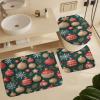 ZGDPBYF Christmas Bathroom Rugs Sets 3 Piece Red Gingerbread Delight,Candy Patterns and Snowfall LongNon Slip Bath Mats for Bathroom Floor, Soft Washable Bathroom Mats and Rugs Sets for Toilet Shower view 1