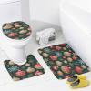 ZGDPBYF Christmas Bathroom Rugs Sets 3 Piece Red Gingerbread Delight,Candy Patterns and Snowfall LongNon Slip Bath Mats for Bathroom Floor, Soft Washable Bathroom Mats and Rugs Sets for Toilet Shower view 3