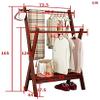 LUCEAE Clothes Rack Hat Rack Bedroom Vertical Coat Rack Simple Floor-Standing Clothing Storage Rack Bamboo Wood Multifunctional Hangers Rack Shoe Rack Sturdy Durable Easy to Move/a view 2