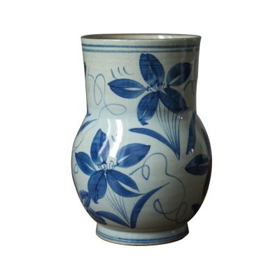 GRFIT Flower Vase Retro Blue and White Porcelain Vase Chinese Style Living Room Flower Arrangement Rough Pottery Flowers Zen Ceramic Vase Vase for Decor