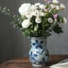 GRFIT Flower Vase Retro Blue and White Porcelain Vase Chinese Style Living Room Flower Arrangement Rough Pottery Flowers Zen Ceramic Vase Vase for Decor view 3