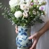 GRFIT Flower Vase Retro Blue and White Porcelain Vase Chinese Style Living Room Flower Arrangement Rough Pottery Flowers Zen Ceramic Vase Vase for Decor view 4