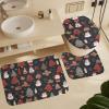 ZGDPBYF 3 Piece Bathroom Rugs Set, Christmas Non-Slip Soft Bath Mat Set, Charm,Greetings and Ornaments Galore Bathroom Mat, Living Room Bedroom Mat, Machine Washable, Dries Quickly, view 1
