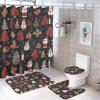 ZGDPBYF 3 Piece Bathroom Rugs Set, Christmas Non-Slip Soft Bath Mat Set, Charm,Greetings and Ornaments Galore Bathroom Mat, Living Room Bedroom Mat, Machine Washable, Dries Quickly, view 2