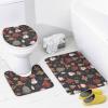 ZGDPBYF 3 Piece Bathroom Rugs Set, Christmas Non-Slip Soft Bath Mat Set, Charm,Greetings and Ornaments Galore Bathroom Mat, Living Room Bedroom Mat, Machine Washable, Dries Quickly, view 3